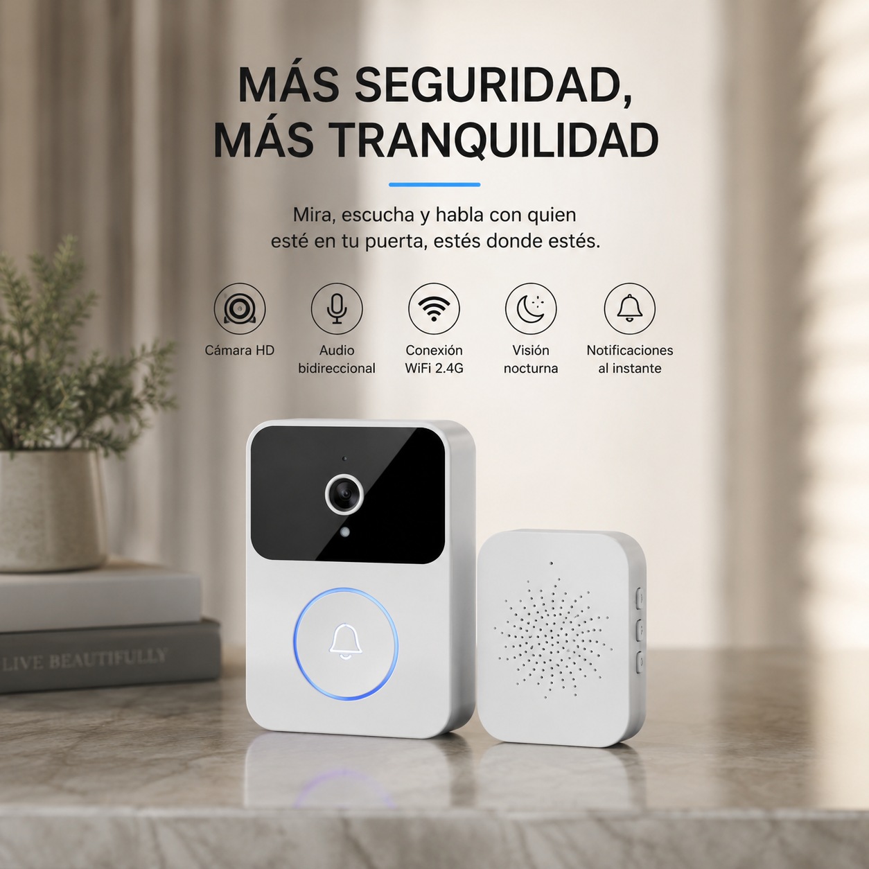 TIMBRE INALÁMBRICO CON CÁMARA WIFI