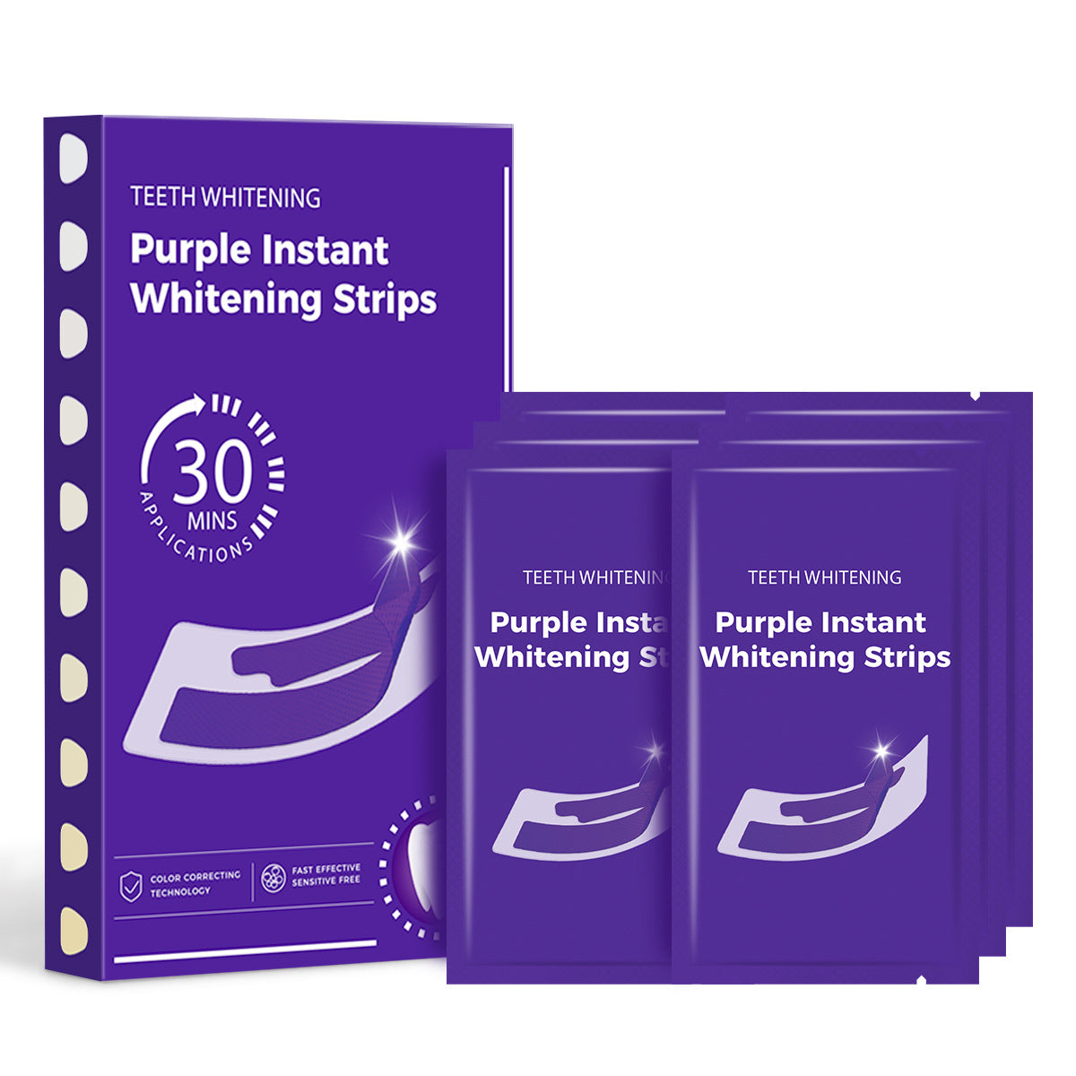 Tiras Blanqueadoras Dentales V34 Purple – Sonrisa Más Blanca en Casa