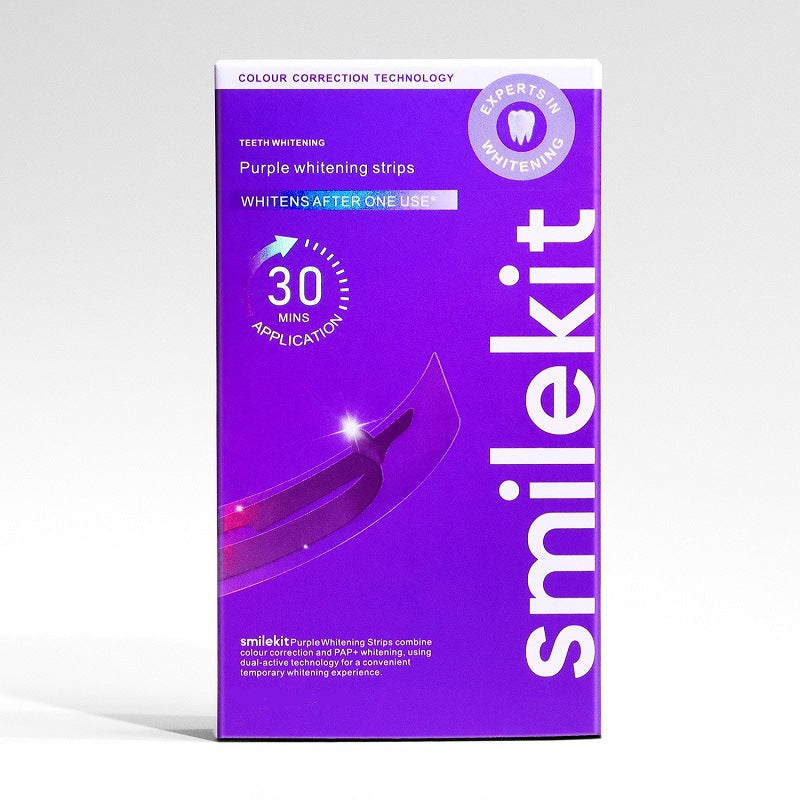 Tiras Blanqueadoras Dentales V34 Purple – Sonrisa Más Blanca en Casa