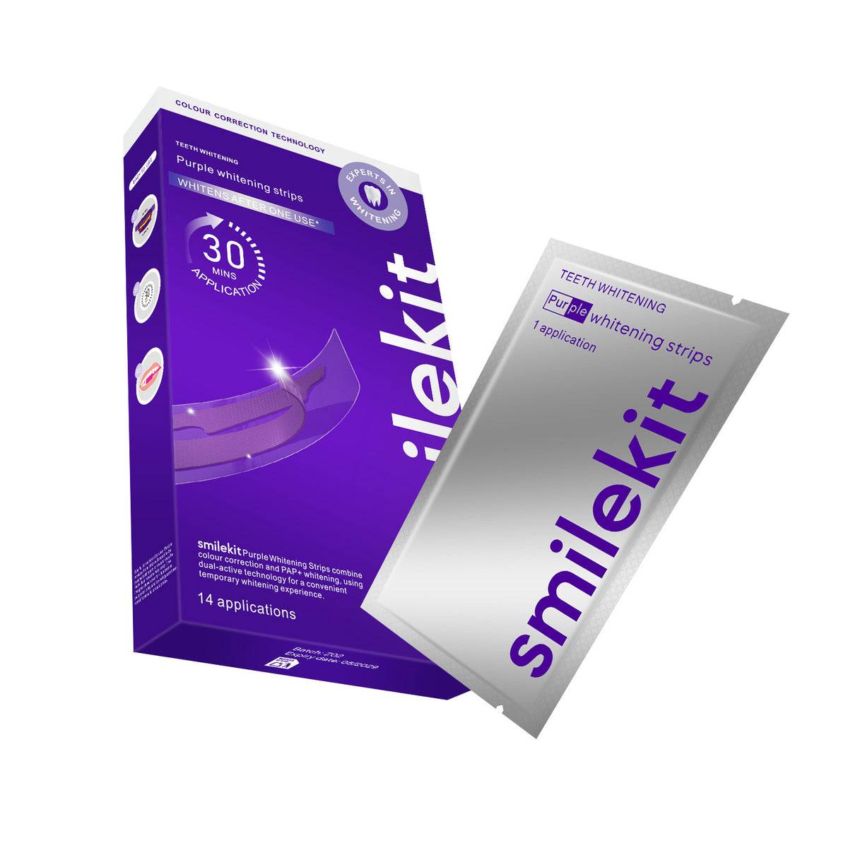 Tiras Blanqueadoras Dentales V34 Purple – Sonrisa Más Blanca en Casa