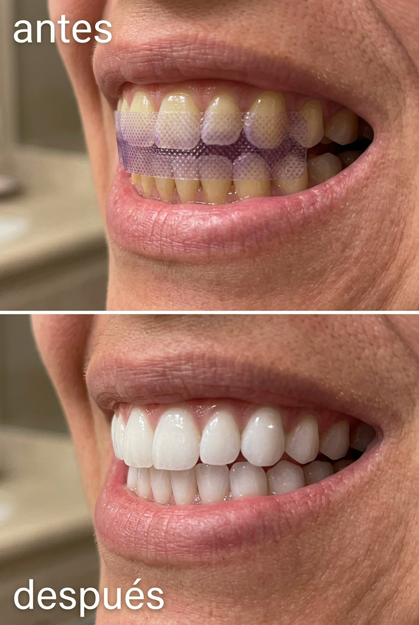 Antes y después tira morada