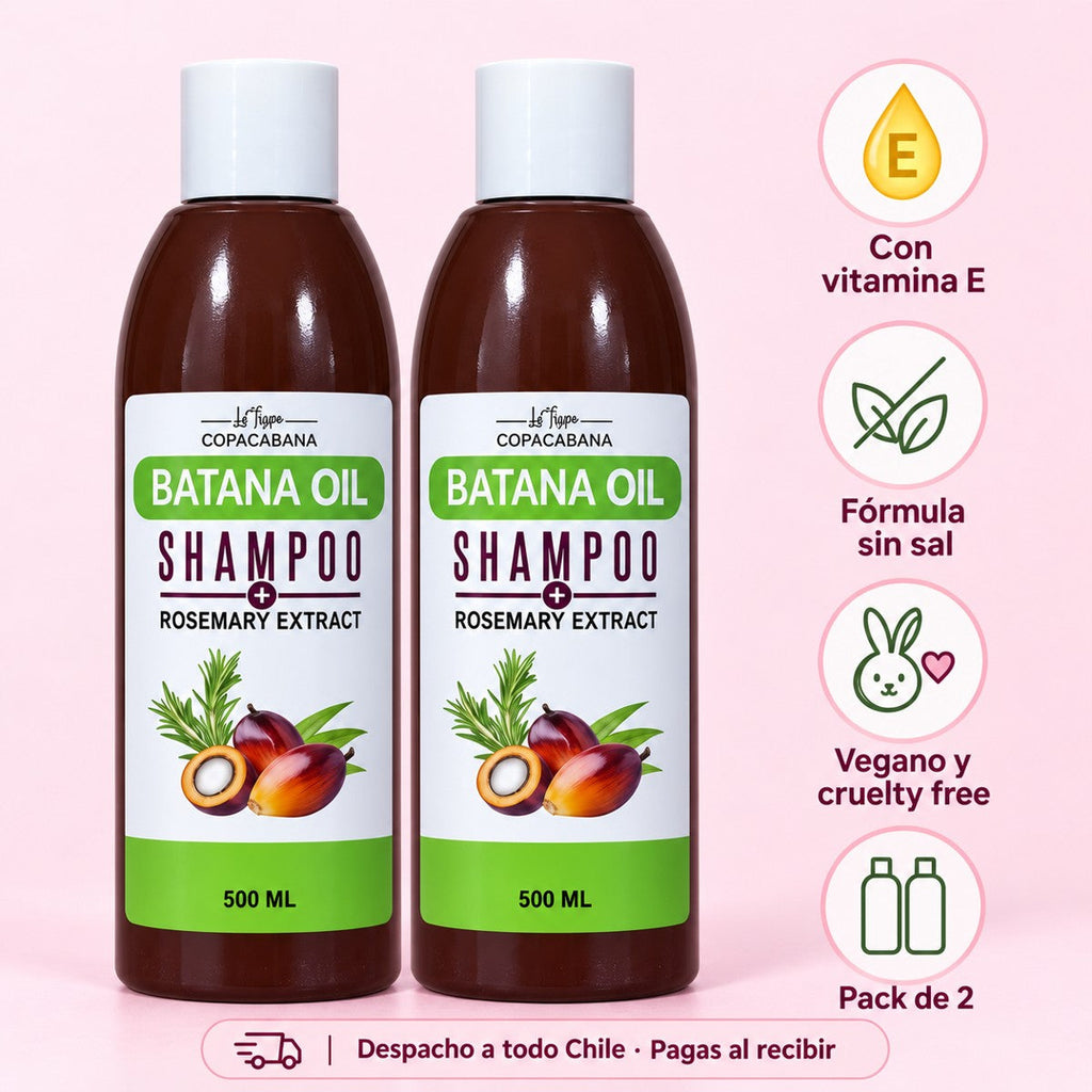 Pack 2 champús: vitamina E, sin sal, vegano y cruelty free