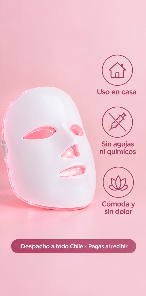 Máscara LED: uso en casa, sin agujas ni químicos, cómoda y sin dolor